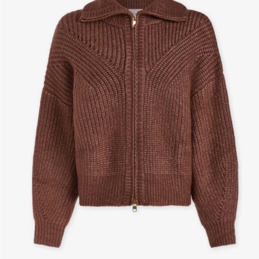 Varley Chocolate Brown Knit Cardigan Size XS pre-owned.